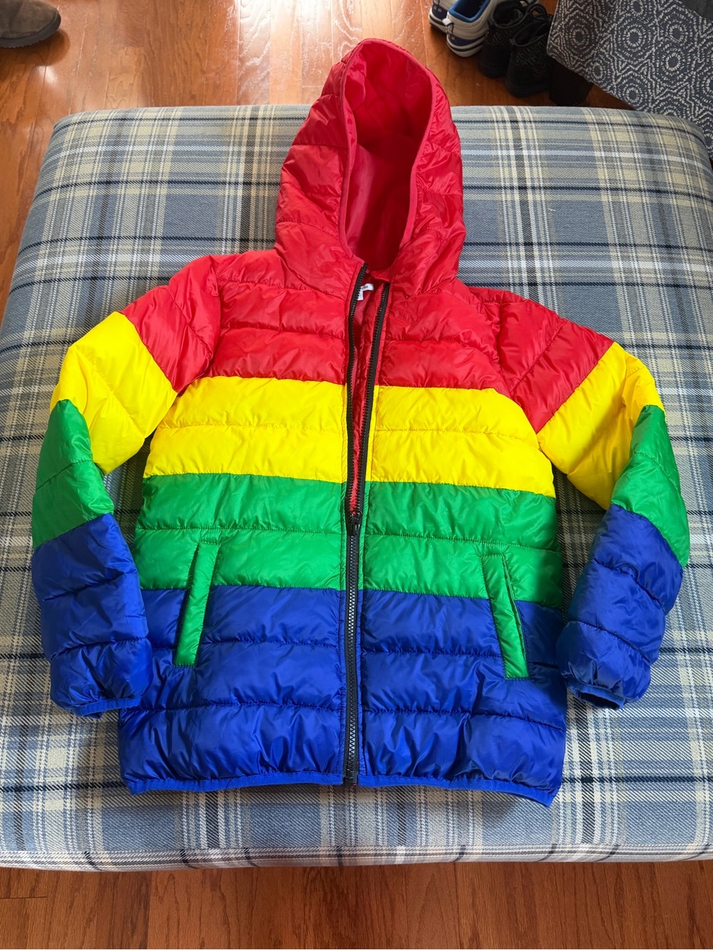 NORDSTROM Unisex Kids Rainbow Puffer Jacket Size 8/10